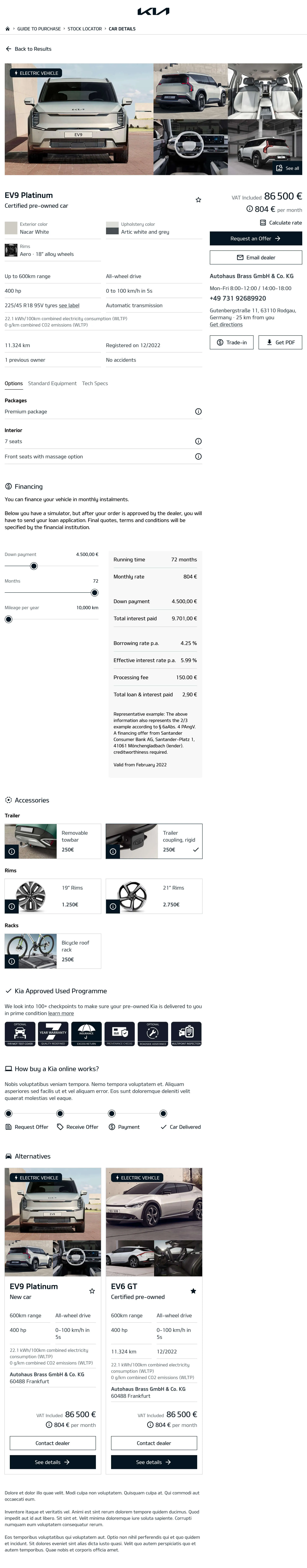 Vehicle details desktop